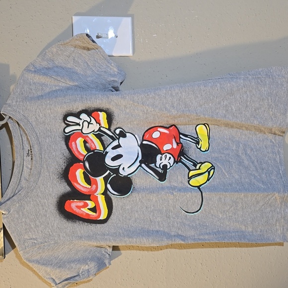 Disney Other - Disney  Mickey Mouse COOL Peace Gray Tshirt